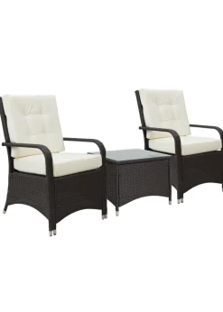 Outsunny 3 Pieces Outdoor Rattan Bistro Set PE