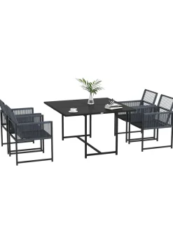 Outsunny 5 Pieces Patio Dining Set with Foldable Back