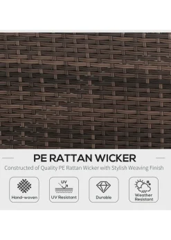 Outsunny 5 Pieces PE Rattan Garden Furniture Set with Cushions, Outdoor Corner Sofa