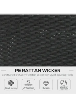 Outsunny 5 Pieces PE Rattan Garden Furniture Set with Cushions, Outdoor Corner Sofa