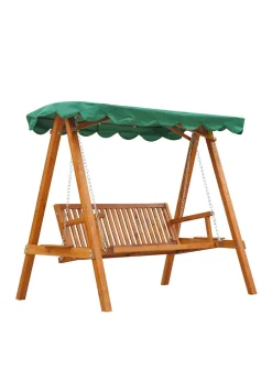 Outsunny 3 Seater Wooden Garden Canopy Swing Chair Hammock Bench