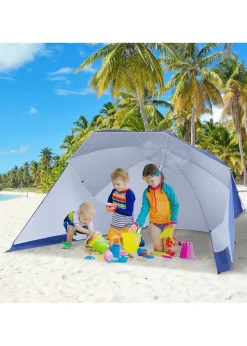 Outsunny Beach Umbrella Sun Shelter 2 in 1 Umbrella UV Protection