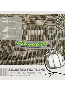 Outsunny Brown Double Hanging Egg Chair Swing Hammock with Cushion