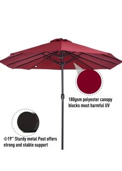 Outsunny Double-Sided Garden Parasol (4.6m) - NO BASE