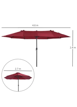 Outsunny Double-Sided Garden Parasol (4.6m) - NO BASE