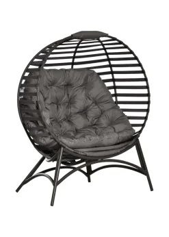 Outsunny Egg Chair with Soft Cushion - Brown