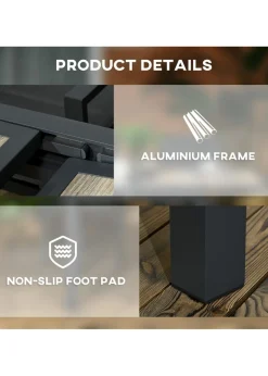 Outsunny Extendable Outdoor Dining Table Aluminium Rectangle Patio Table