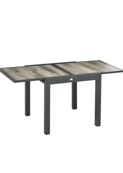 Outsunny Extendable Outdoor Dining Table Aluminium Rectangle Patio Table