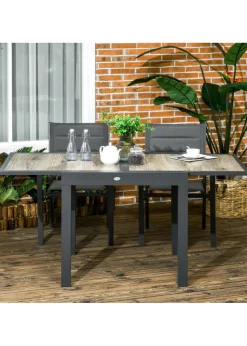 Outsunny Extendable Outdoor Dining Table Aluminium Rectangle Patio Table