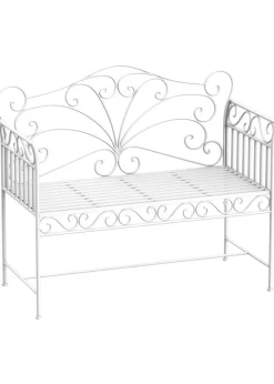 Outsunny Garden 2 Seater Metal Bench Park Seating Outdoor Furniture Chair