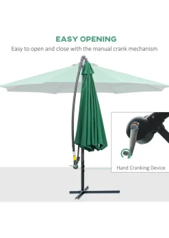Outsunny Garden Banana Parasol Cantilever Umbrella (3m)