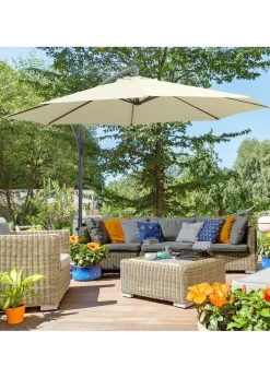 Outsunny Garden Cantilever Parasol Patio Banana Umbrella (3m)