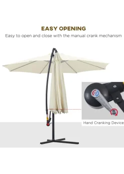 Outsunny Garden Cantilever Parasol Patio Banana Umbrella (3m)