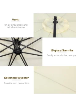 Outsunny Garden Cantilever Parasol Patio Banana Umbrella (3m)