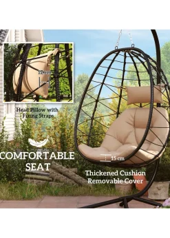 Outsunny Garden Egg Chair Outdoor Hanging Swing Chair Folding Basket