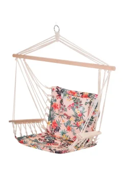 Outsunny Garden Outdoor Hanging Hammock Chair Thick Rope Multicoloured stripes