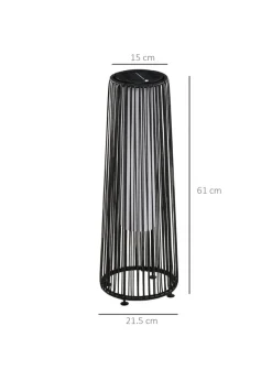 Outsunny Garden Solar Powered Lights Woven Wicker Lantern