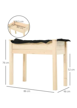 Outsunny Garden Wooden Planter Flower Raised Bed Herb Grow Box Container