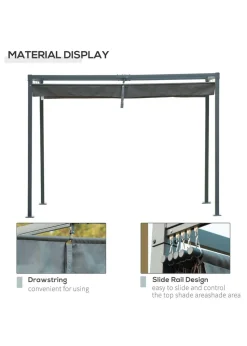 Outsunny Grey Metal Outdoor Pergola (3 x 2m)
