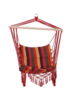 Outsunny Hammock Chair Swing Colourful Striped Seat Porch Indoor Outdoor Hanging