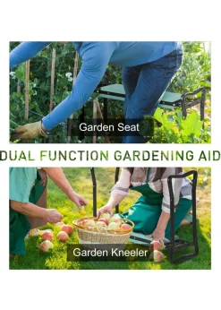 Outsunny 2-in-1 Garden Seat Kneeling Pad & Support Bench (58cm x 28cm x 49cm)