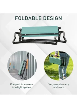 Outsunny 2-in-1 Garden Seat Kneeling Pad & Support Bench (58cm x 28cm x 49cm)
