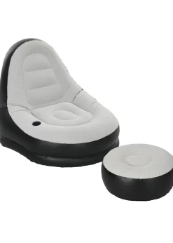 Outsunny Inflatable Chair & Foot Stool for Gaming, Reading, & Watching