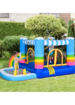 Outsunny Inflatable Rainbow Bouncy Castle (155cm x 280cm x 170cm)