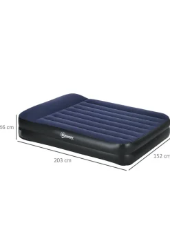 Outsunny King Inflatable Mattress with Electric Pump & Integrated Pillow
