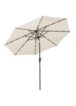 Outsunny Φ2.7m Garden 24 LED Light Parasol Solar Outdoor Tilt Sun Umbrella Patio Sun Shade