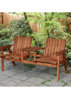 Outsunny Orange 2-Seater Garden Bench Antique Loveseat