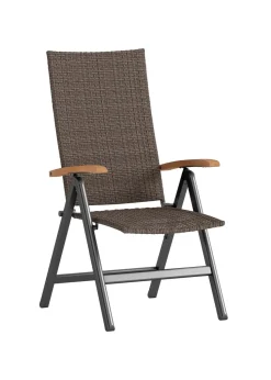 Outsunny Outdoor Folding Rattan Chair Dining Chair