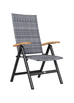 Outsunny Outdoor Folding Rattan Chair Dining Chair
