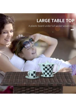 Outsunny PE Rattan Outdoor Coffee Table Easy Match Rattan Side Table