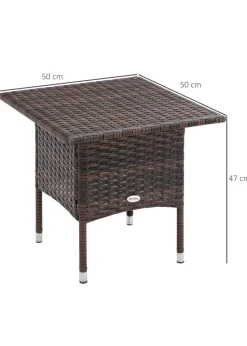 Outsunny PE Rattan Outdoor Coffee Table Easy Match Rattan Side Table