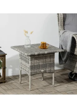 Outsunny PE Rattan Outdoor Coffee Table Easy Match Rattan Side Table