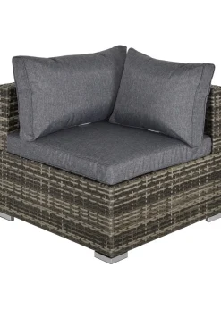 Outsunny Rattan Corner Sofa Garden Rattan Furniture Single Sofa Chair