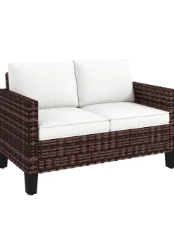 Outsunny Rattan Sofa with Cushions 2 Seater Garden Furniture