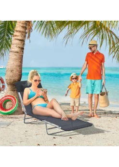 Outsunny Recliner Garden Sun Lounger Patio (182cm x 56cm x 24.5cm)