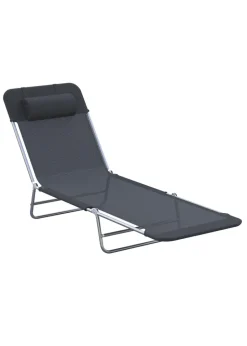 Outsunny Recliner Garden Sun Lounger Patio (182cm x 56cm x 24.5cm)