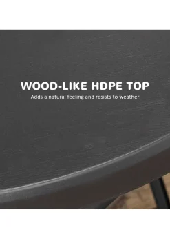 Outsunny Round Garden Dining Table for 4 Foldable Outdoor Table