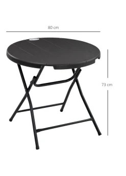 Outsunny Round Garden Dining Table for 4 Foldable Outdoor Table