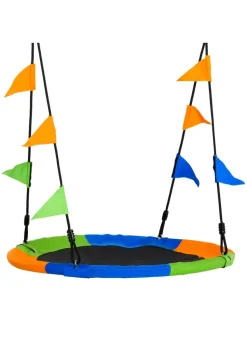 Outsunny Saucer Tree Swing with Metal Frame (100cm x 100cm x 180cm)