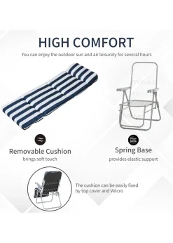 Outsunny Set of 2 Garden Patio Foldable  Sun Recliners Loungers