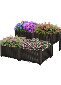 Outsunny Set of 4 26L Garden Raised Bed