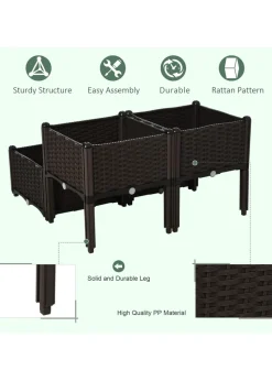 Outsunny Set of 4 26L Garden Raised Bed