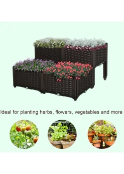 Outsunny Set of 4 26L Garden Raised Bed