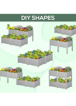 Outsunny Set of 4 26L Garden Raised Bed