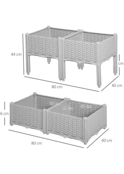 Outsunny Set of 4 26L Garden Raised Bed