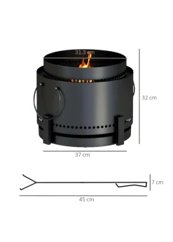 Outsunny Smokeless Wood Burning Firepit Metal Fire Pit